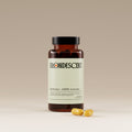 Frondescent berberine+ supplement bottle with capsules on a beige background