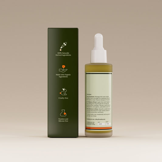 Bottle and box of Frondescent Hair oil